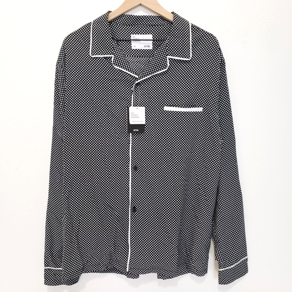 NEW!! EPTM SIZE XL The Perfect Example Drip Flame Black Polka Dot Shirt 8786